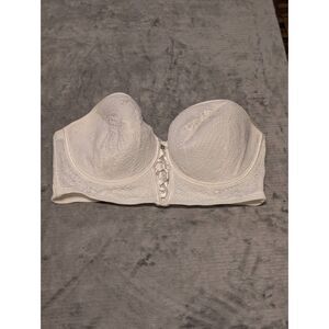Cacique by Lane Bryant Size 40DD Longline Lightly Lined Strapless Bra White